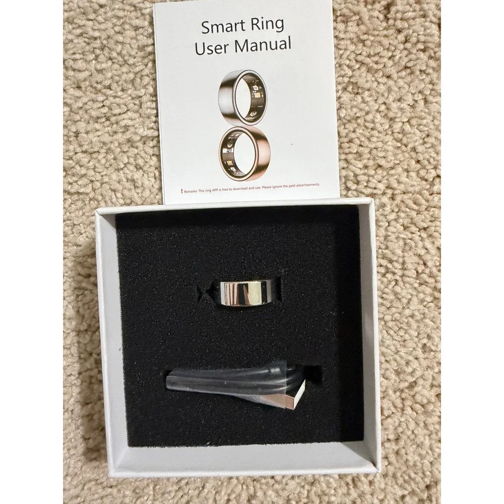 MERNEUO Smart Ring Health Fitness Tracker Heart Rate Sleep Silver Size 8 NEW
